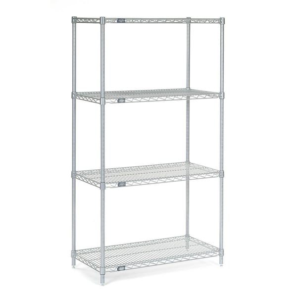 Nexel Stainless Steel Wire Shelving, 36W x 24D x 63H 24366S - main